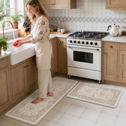 KIMODE Anti Fatigue Mats for Kitchen Floor Comfort Cushioned Rugs Sets of 2 - Image 6