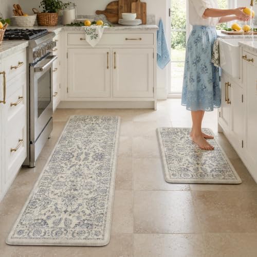 KIMODE Anti Fatigue Kitchen Mats for Floor Cushioned Kitchen Rugs Sets of 2 by StayinComfortCookwithJoy