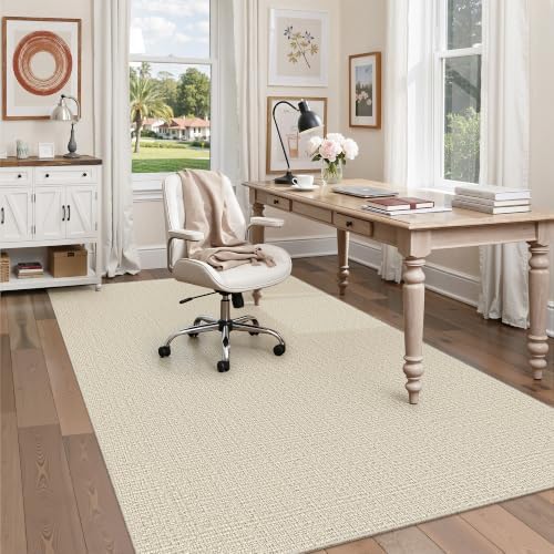 Valenrug 5x8 Area Rug, High-Low Pile Washable Rugs for Living Room, Beige - Image 4