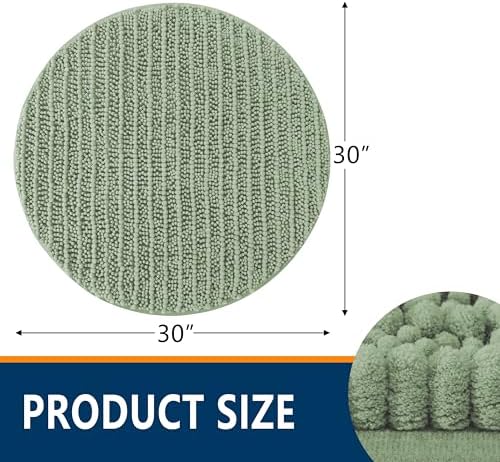 Smiry Bathroom Rugs Round 30X30, Extra Soft Rubber Backing Bath Mats - Image 2