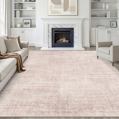 LOONGRUG 8x10 Area Rugs Washable Neutral Modern Rug for Living Room Pink by LOONGRUG