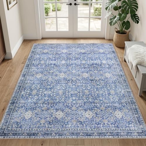 Sasttie 3x5 Area Rugs, Ultra-Soft Washable Rug for Living Room, Blue by SASTTIE
