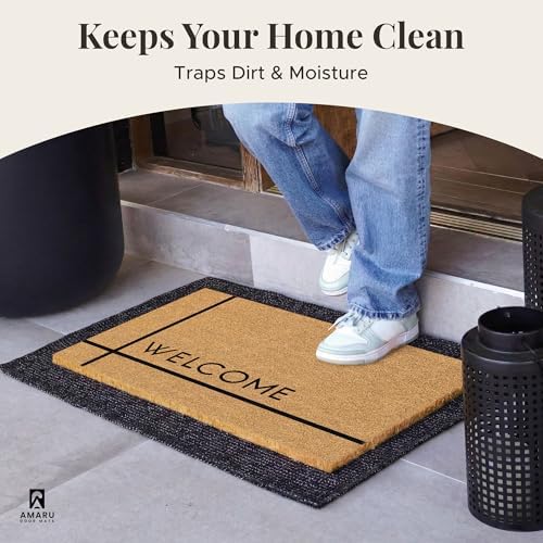 Coir Welcome Mat, Non-Slip, Welcome Classic 7, 17x29 in - Image 3