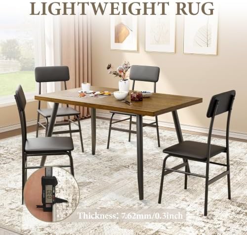 Area Rug for Living Room 9x12: Large Washable Boho Moroccan Rugs Geometric Neutral Rug, Non-Slip Foldable Morden Farmhouse Indoor Floor Carpet for Bedroom Dining Table Home(Neutral Beige, 9'X12') - Image 6