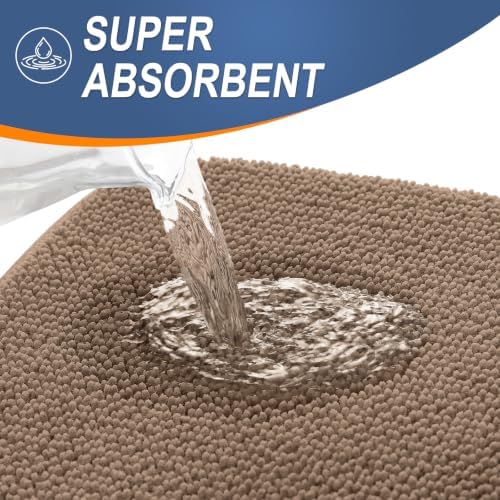 OLANLY Memory Foam Bathroom Runner Rugs 59x20, Absorbent Long Mat, Mocha - Image 3