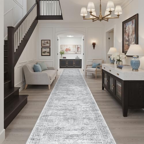 Soalmost Hallway Runner Rug 2'6" x 14' Washable Long Kitchen Rugs Grey - Image 3