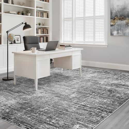 LOONGRUG 9x12 Area Rug Washable Neutral Modern Rug for Living Room Black - Image 7