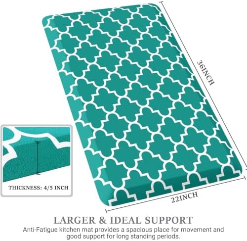 WISELIFE Anti Fatigue Mats for Kitchen Floor, 22" x 36", 4/5 Inch, Green - Image 2