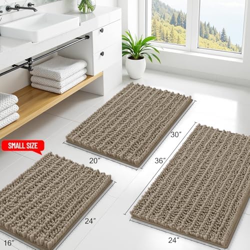 Smiry Bathroom Rugs 40X32, Extra Soft Rubber Backing Chenille Bath Mats - Image 2