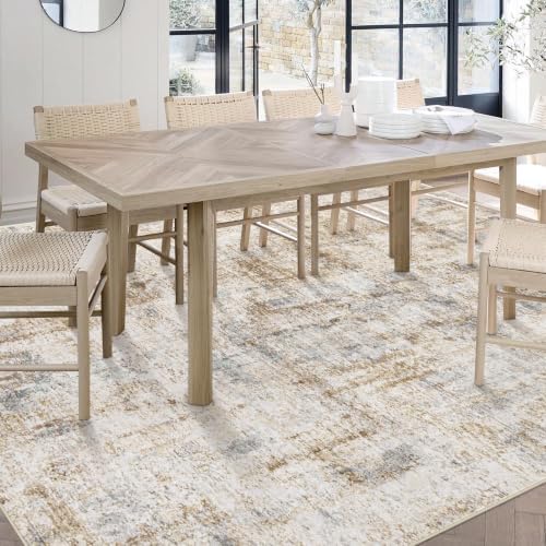 Area Rugs 5x7 Living Room: Washable Rug Modern Abstract Rugs Soft Non Slip Neutral Rug Stain Resistant Indoor Carpet for Bedroom Kitchen Dining Room Nursery Home Office Rugs(Blue Brown,5'x7') - Image 4
