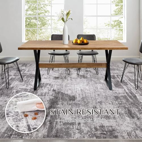 kakania Abstract 10x14 Area Rugs for Living Room: Washable Rugs Grey - Image 5