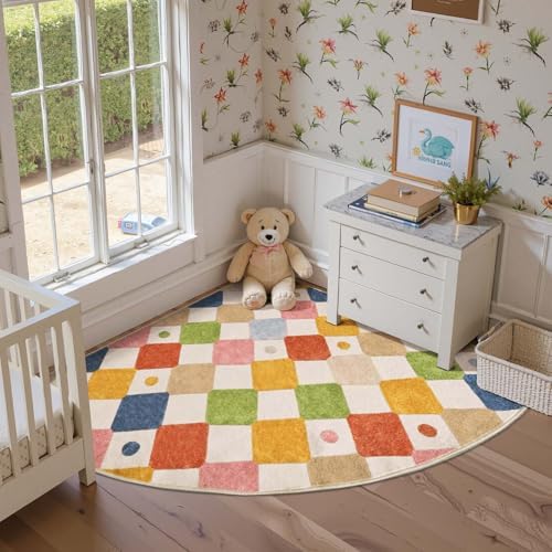 jinchan Corner Rug Washable Kids Rug Colorful Classroom Reading Nook Mat by JINCHAN