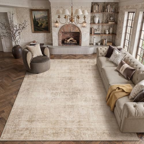 8x10 Beige Vintage Area Rug by WondRg
