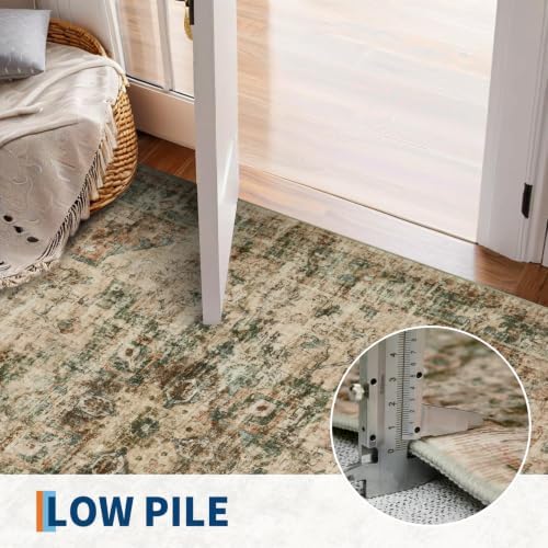 GarveeHome Washable Rug Runner 2x6 Vintage Runners for Hallways Rust/Green - Image 6