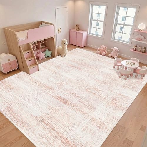 Large Area Rugs 9x12 for Living Room Washable Cute Pink Rugs - Image 5