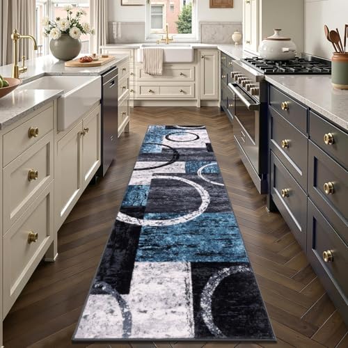 Yamaziot 2x8 Washable Modern Abstract Runner Rug Non-Slip for Hallways - Image 2
