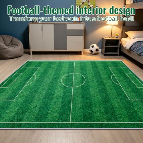 79” x 59” Soccer Rug, Green Grass Soft Cushioned Play Rug - Image 6