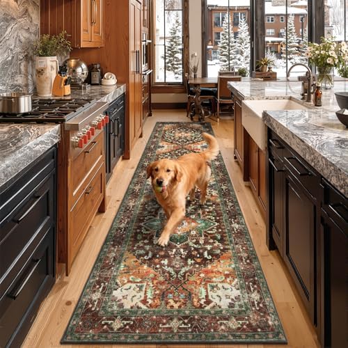 Yamaziot Washable Runner Rug, 3x12 Non-Slip Boho Hallway Kitchen Rug - Image 5