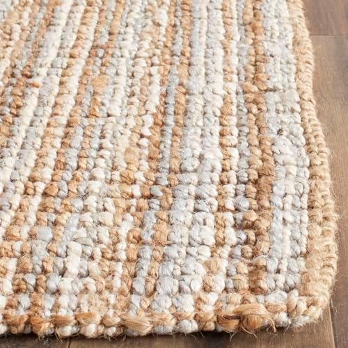 SAFAVIEH Natural Fiber Square Rug 8', Jute Knotted Grey & Natural NF447K - Image 3