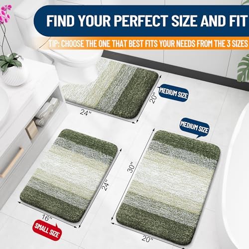 OLANLY Bathroom Runner Rug 44x24, Extra Soft Absorbent Microfiber Bath Rugs - Image 2