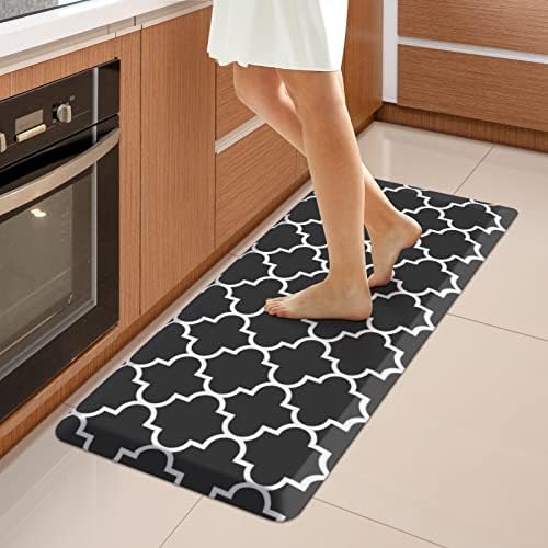 WISELIFE Kitchen Runner Rugs Anti-Fatigue mats,17.3" x 39", 4/5 Inch, Black by WiseLife