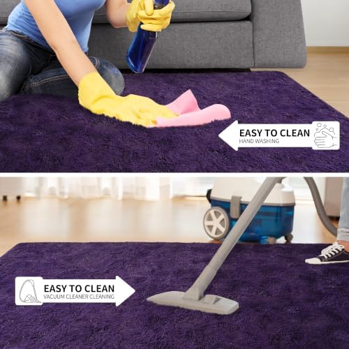 Tepook 6x9 Area Rugs for Living Room, Soft Fluffy Purple Rug for Bedroom - Image 6