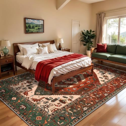 SERISSA 8x10 Washable Non Slip Boho Area Rug for Living Room - Image 3