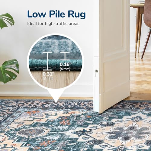 Lessymo 8x10 Area Rugs for Living Room, Washable Rug Faux Wool Dark Green - Image 5