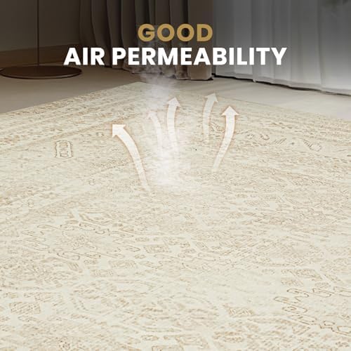 8x10 Washable Area Rugs for Living Room,Bedroom,Dining Room- Beige Brown - Image 6
