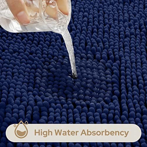 HOMEIDEAS Bathroom Rugs Set of 3, Super Soft Absorbent Chenille Bath Rugs - Image 5