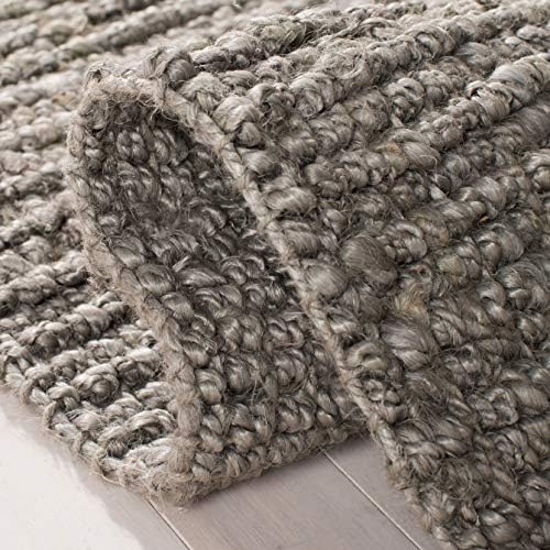 SAFAVIEH Natural Fiber Square Rug 8', Jute Knotted Light Grey NF447G - Image 6