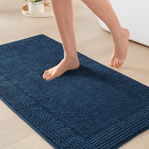 Madison Park Splendor Reversible 100% Cotton Bath Rug, 20 x 30, Navy by MADISONPARK