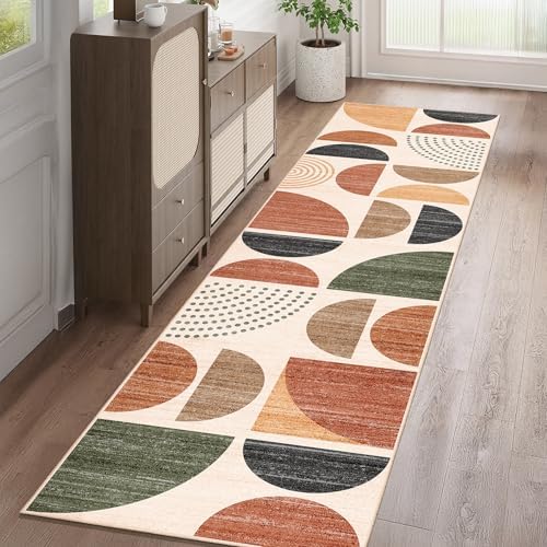MUJOO Boho Runner Rug Washable 2x8 Area Rugs Non Slip Modern Abstract by MUJOO