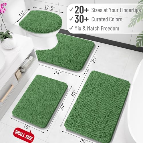 OLANLY Toilet Rugs U-Shaped 24x24, Soft Absorbent Chenille Contour Rugs - Image 2