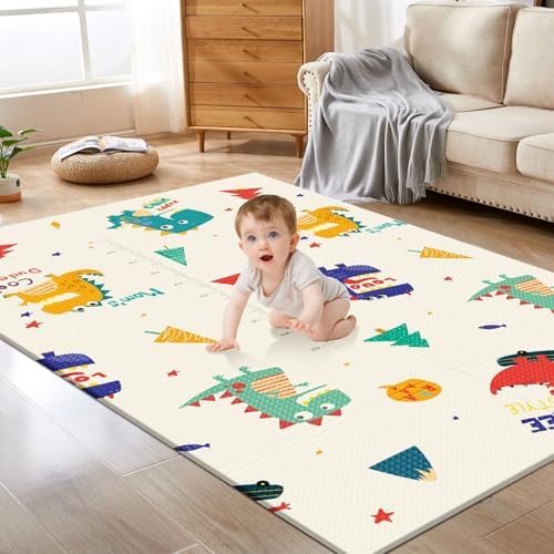 XVISHX Baby Play Mat, 74 x 50 Inch Play Mat Perfect for Use Baby Playpen, Foldable Baby Foam Playmat for Floor, Portable Waterproof Activity PlayMats for Babies, Infants and Toddlers by XVISHX