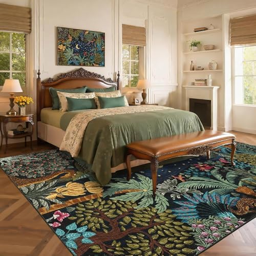 GarveeHome Large Area Rugs 9x12 for Living Room, Jungle Animal Washable Rug Soft Non Slip Backing Floor Mat Carpet Indoor Thin Accent Rug for Bedroom Dining Room Playroom Nursery Home Decor by GarveeHome