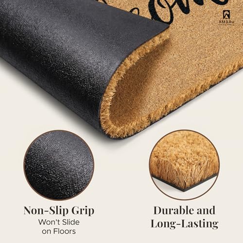 Coir Welcome Mat, Non-Slip, Welcome Classic 8, 17x29 in - Image 5