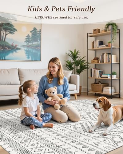 Miukiki 6x9 Area Rug Washable Non Slip Rug for Living Room Grey - Image 6