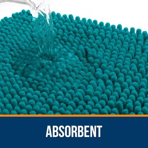 OLANLY Toilet Rugs U-Shaped 24x24, Soft Absorbent Chenille Contour Rugs - Image 4
