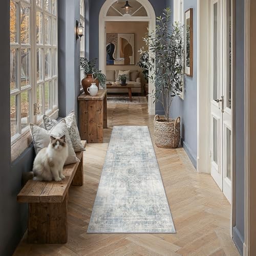 2x6 Blue Vintage Runner Rug - Image 2
