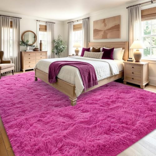 9x12 Extra Large Hot Pink Fluffy Soft Area Rug Non-Slip for Kids Bedroom - Image 4