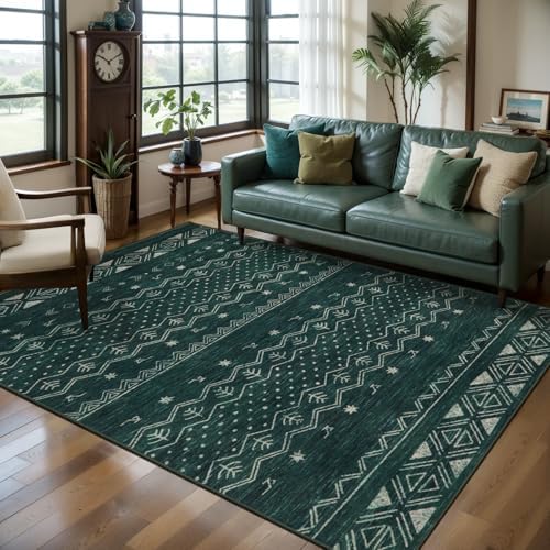 SERISSA 4x6 Washable Non-Slip Boho Area Rugs for Living Room by SERISSAHomeDecorCollection