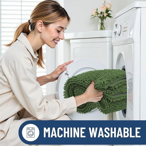 Smiry Bathroom Rugs 30X20, Luxury Chenille Extra Soft Absorbent Bath Mat - Image 6