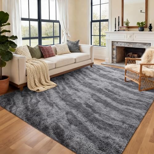 8x10 Ft Extra Large Shag Rugs for Living Room, Ultra Soft Fluffy Furry Area Rugs for Bedroom Indoor Floor, Aesthetic Carpet for Kids Home Decor (Grey) - Image 3