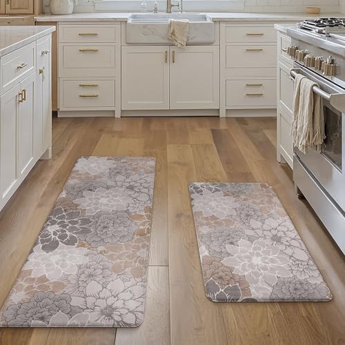 GENIMO Anti Fatigue Kitchen Mats for Floor 2PCS, Standing Rugs, Taupe Grey - Image 5