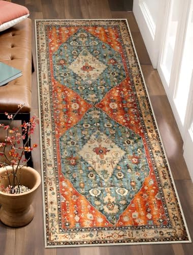 SERISSA 2x5 Washable Non Slip Boho Runner Rug for Hallway - Image 2