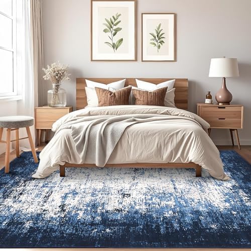 GarveeHome 3x5 Entryway Rug Washable Modern Abstract Small Blue - Image 6