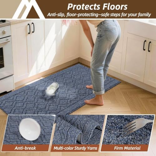 COSY HOMEER Kitchen Rugs Sets of 2 Non-Slip Washable,48x20Inch/30X20Inch - Image 5