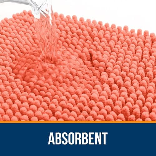 OLANLY Bathroom Runner Rugs 44x24, Extra Soft Absorbent Chenille Bath Rugs - Image 4