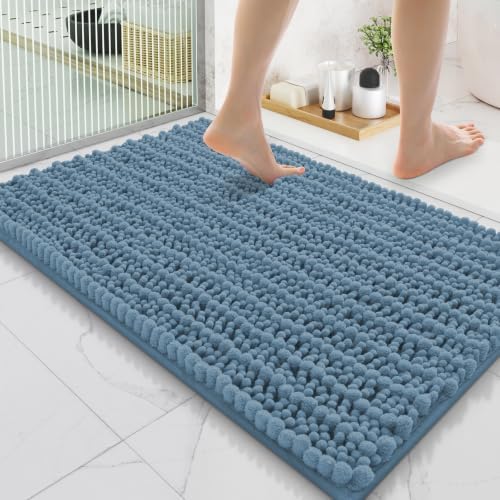 Smiry Bathroom Rugs 35X24, Extra Soft Rubber Backing Chenille Bath Mats by Smiry